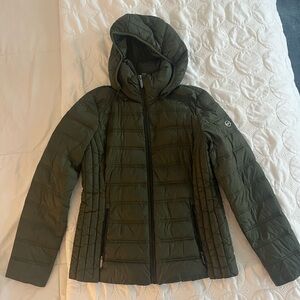 Michael Kors Olive Hooded Puffer Jacket
